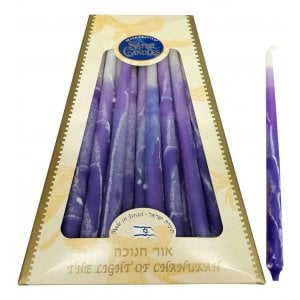 Handmade Decorative Dripless Hanukkah Candles - Purple Shades