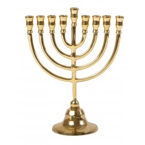Yair Emanuel Classic Branched Chanukah Menorah - Gold colored Brass