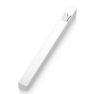 Adi Sidler Silver Crown Smooth Mezuzah Case - White