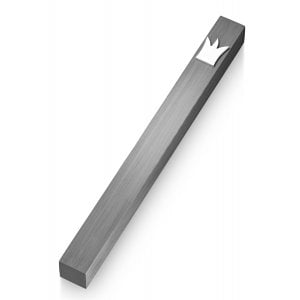 Adi Sidler Silver Crown Smooth Mezuzah Case - Dark Gray