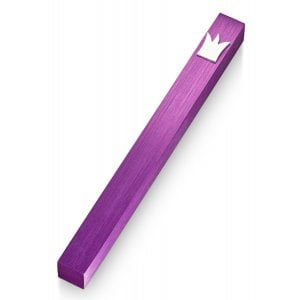 Adi Sidler Silver Crown Smooth Mezuzah Case - Purple