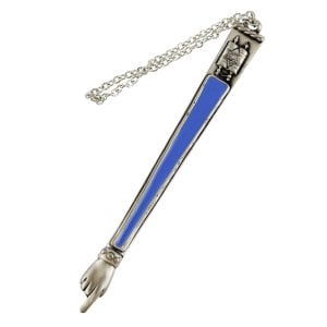 Enamel Plated Torah Pointer, Light Blue  Torah Scroll Design