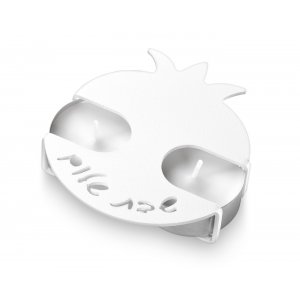 Adi Sidler Travel Shabbat Candlesticks, Pomegranate Design - White