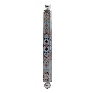 Dorit Judaica Aluminum Mezuzah Case - Colorful Oriental Design