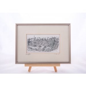 YehuditsArt Sketch Print of Mount Zion, Jerusalem Walls and Tower of David