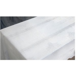 White Polyester Shabbat and Yom Tov Classic Tablecloth