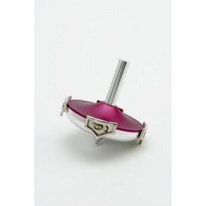 Dabbah Judaica Anodized Aluminum Elegant Chanukah Dreidel  Pink and Silver