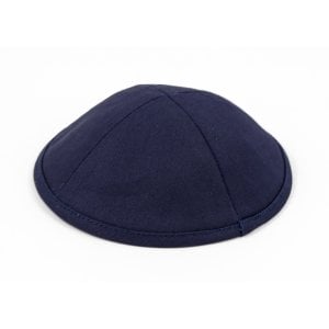 Navy Cloth Kippah with Attached Clip