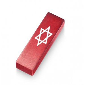 Adi Sidler Anodized Aluminum Car Mezuzah, Star Of David - Red