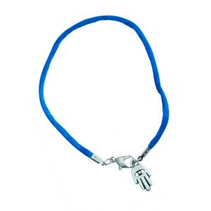 Kabbalah Cord Bracelet with Hamsa Charm - Royal Blue