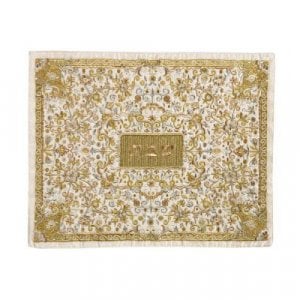 Yair Emanuel Full Embroidery Challah Cover, Flowers - Gold and Silver