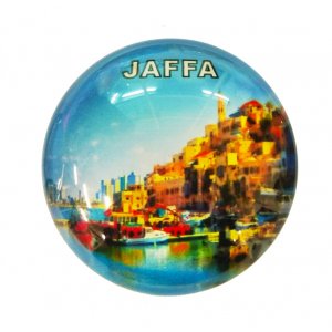 Rounded Glass Magnet - Port of Jaffa
