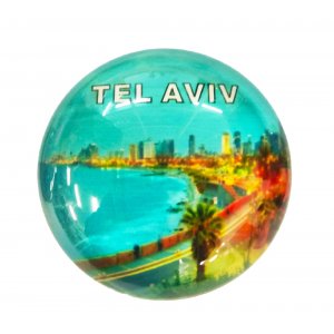 Rounded Glass Magnet - Tel Aviv Skyline