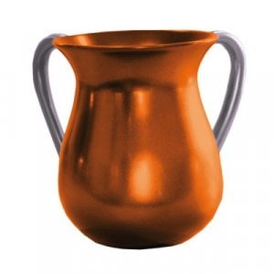 Yair Emanuel Anodized Aluminum Classic Netilat Yadayim Wash Cup - Orange