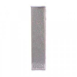 Yair Emanuel Wide Mezuzah Case, Cutout Pomegranates and Flowers - Silver