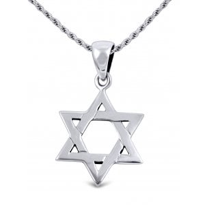 Star of David Necklace Pendant for Women or Men in 925 Sterling Silver with Chain