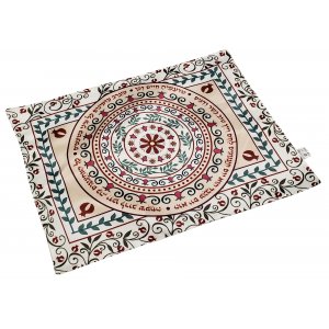 Dorit Judaica Challah Cover, Mandala Pomegranate Design with Verses - Colorful