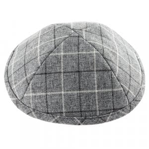 Checked Gray Cloth Kippah