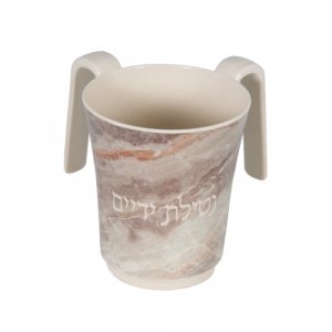 Melamine Netilat Yadayim Wash Cup - Shades of Dark Brown Marble