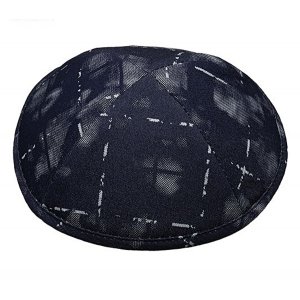 Blue Denim with Print Design Fabric Kippah Yarmulke