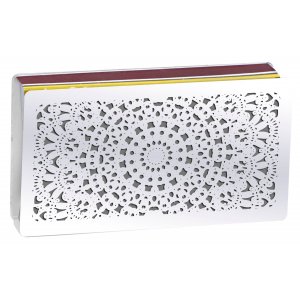 Dorit Judaica Stainless Steel Matchbox Holder - Pomegranate Mandala