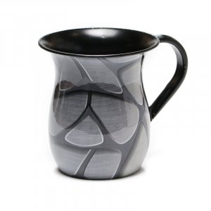 Stainless steel Netilat Yadayim Wash Cup Black-Gray Design