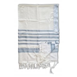 Talitnia Barak Non Slip Lightweight Wool Tallit Prayer Shawl - Blue Stripes