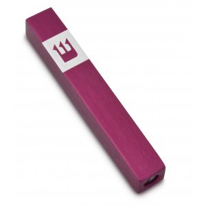 Adi Sidler Mini Mezuzah Case, Crown Shin Design - Fuchsia