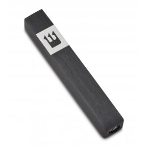 Adi Sidler Mini Mezuzah Case, Crown Shin Design - Black