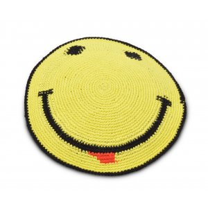 DMC Cotton Hand Knitted Kippah - Lively Smiley Design