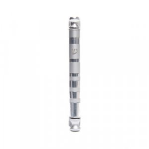 Yair Emanuel Anodized Aluminum Cylinder Mezuzah Case, Stripes - Silver