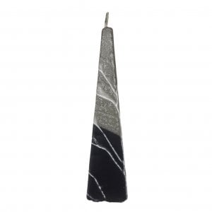Galilee Style Handmade Pyramid Havdalah Candle - Black and Gray