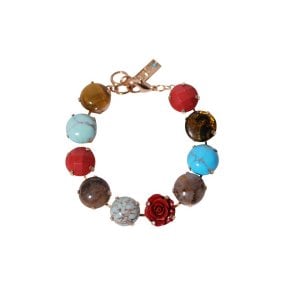Amaro Handcrafted Bracelet - Colorful Round Semi Precious Stones