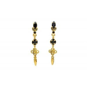 Amaro Handcrafted Earrings with Semi-precious Gems  Flower Lace Collection