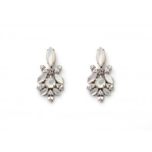 Amaro Handcrafted Pearl and Crystal Earrings, Flower - Pearl Jam Collection