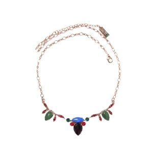 Amaro Handmade Necklace, Colorful Semi Precious Stones - The Crown Collection