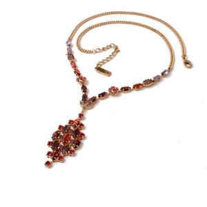 Amaro, Handmade Fiery Red and Purple Necklace - Radiant Orchid Collection