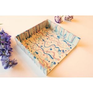 Graciela Noemi Handcrafted Passover Matzah Tray - Blue and Purple Streaks