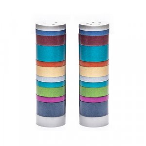 Yair Emanuel Salt and Pepper Shakers, Anodized Aluminum - Colorful Rings