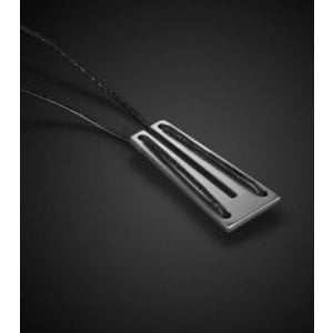 Adi Sidler Mans Pendant Necklace, Geometric Collection - Letter U & Black Cord