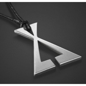 Adi Sidler, Mans Pendant Necklace Geometric Collection – Letter X and Black Cord