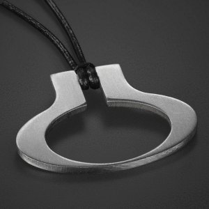 Adi Sidler, Man’s Pendant Necklace Geometric Collection – Ellipse and Black Cord
