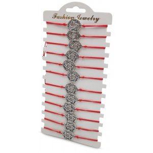 Good Luck Red Cord Bracelet with Star of David - Package of 12
