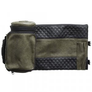 Set, Insulated Tefillin Holder with Weatherproof Tallit Bag - Black and Olive Green