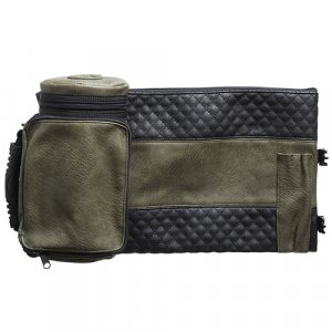 Set, Insulated Tefillin Holder with Weatherproof Tallit Bag - Black and Olive Green