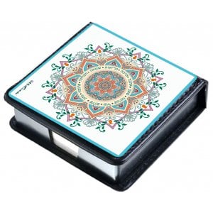 Dorit Judaica Decorative Memo Box – Pink Mandala with Hebrew Blessing Words