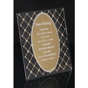 Standing English Home Blessing, Decorative Lucite - Silver or Gold