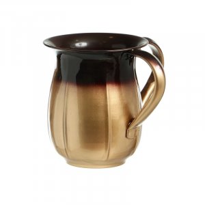 Stainless Steel Netilat Yadayim Wash Cup  Two Tone, Gold and Dark Brown