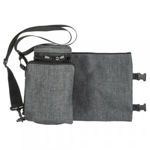 Set, Insulated Tefillin Holder and Weatherproof Tallit Bag - Black Denim Fabric