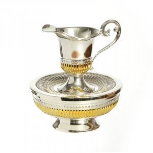 Gold and Silver-Plated Mayim Achronim 3 Piece - Jug, Bowl and Lid